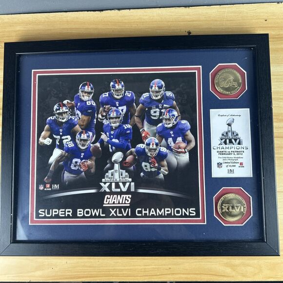 2012 NY GIANTS Super Bowl XLVI Champions Picture Collectible Coins Certificate - Picture 1 of 7